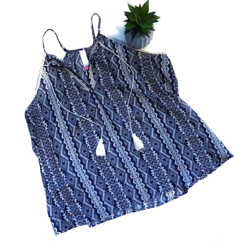 No Boundaries Blue printed tunic